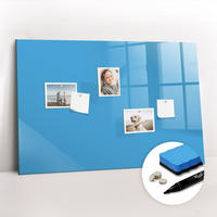MAGNETTAFEL 90x60 Blau schwarzer Marker - Blau, Glas (90/0.4/60cm) - TULUP
