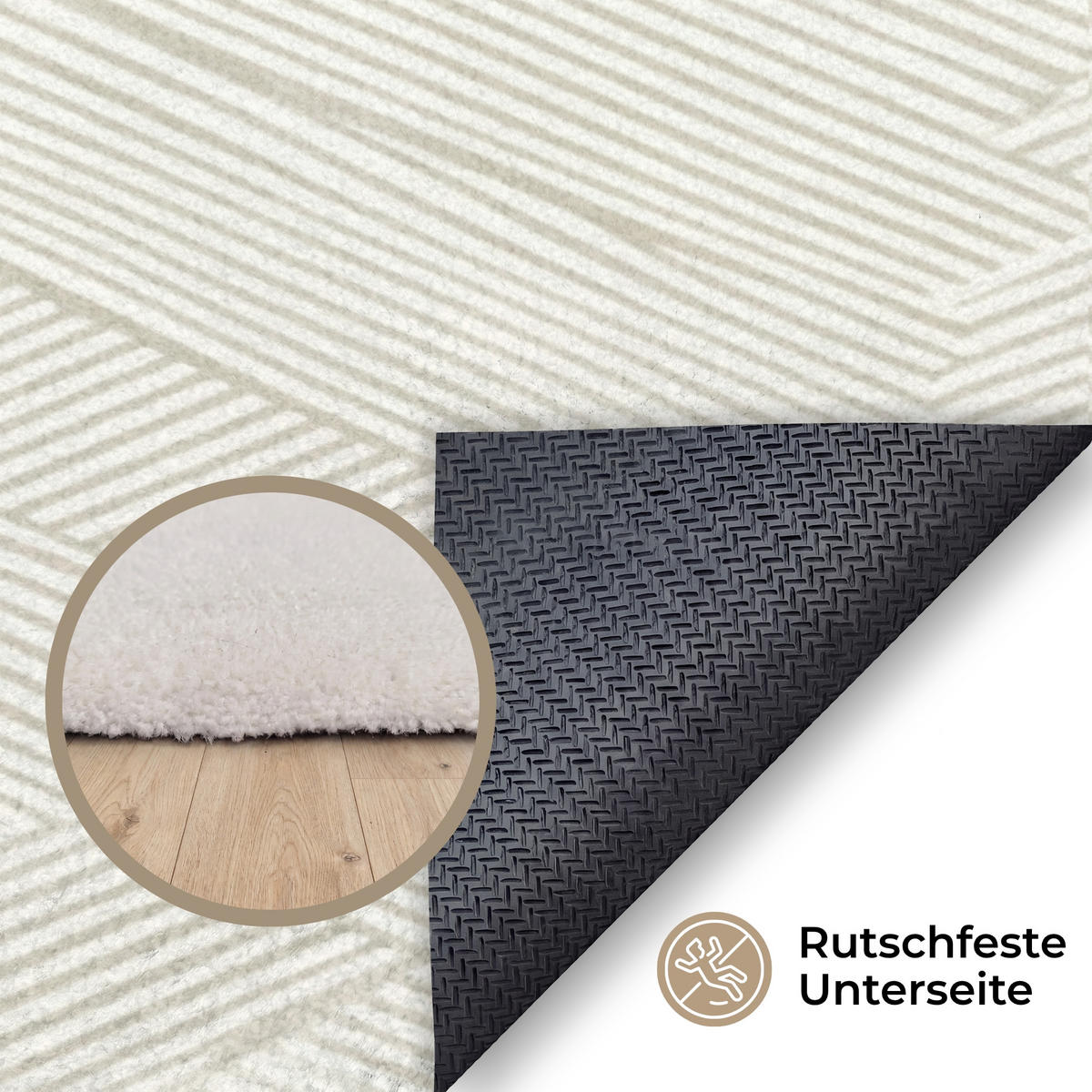 KOBERCE - Textúra - abstraktná - béžová - 140x200 cm - béžová, textil/plast (140/0.4cm) - OnlyWow