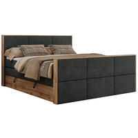 BOXSPRINGBETT ALBERO 2 KING DUO 140/200 Dunkelgrau Strukture - H3 - Dunkelgrau, Holz/Textil (140/200cm) - MKS