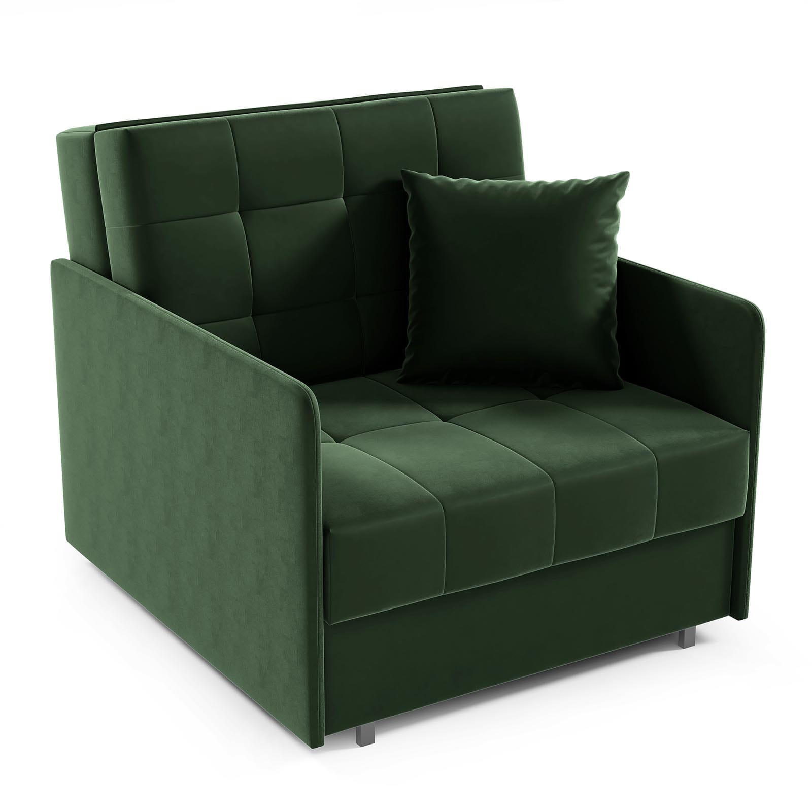 SCHLAFSOFA York I, Schlaffunktion, ausziehbare Couch, mit Bettkasten, inkl. Kissen, Kronos 14 - Grün, Textil (90/85/97cm) - Jerpax