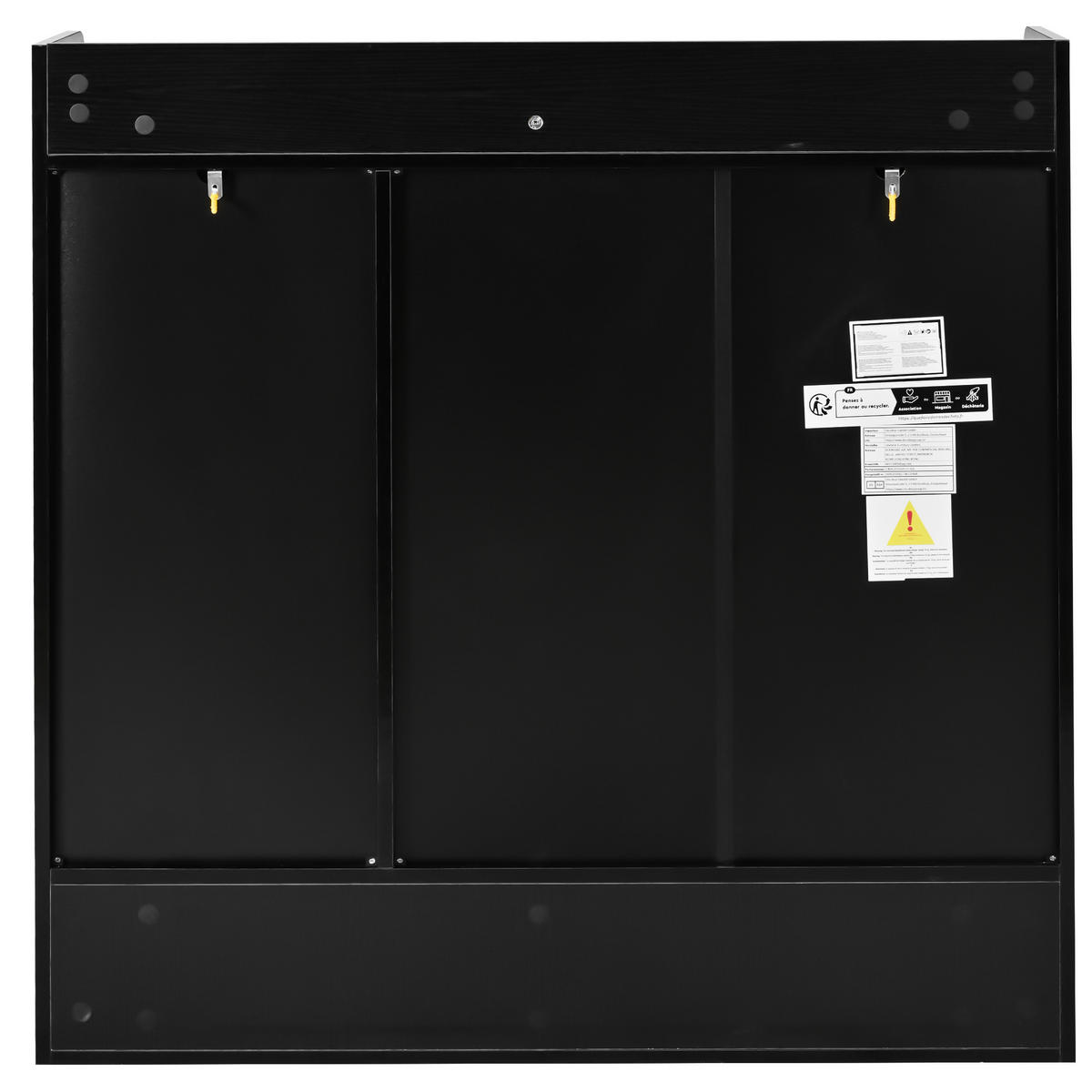 SCHUHSCHRANK aus MDF & Spanplatte 110x35,5x110cm in Schwarz mit Spiegel - Schwarz, Holzwerkstoff (110/110/35.5cm) - Modfu