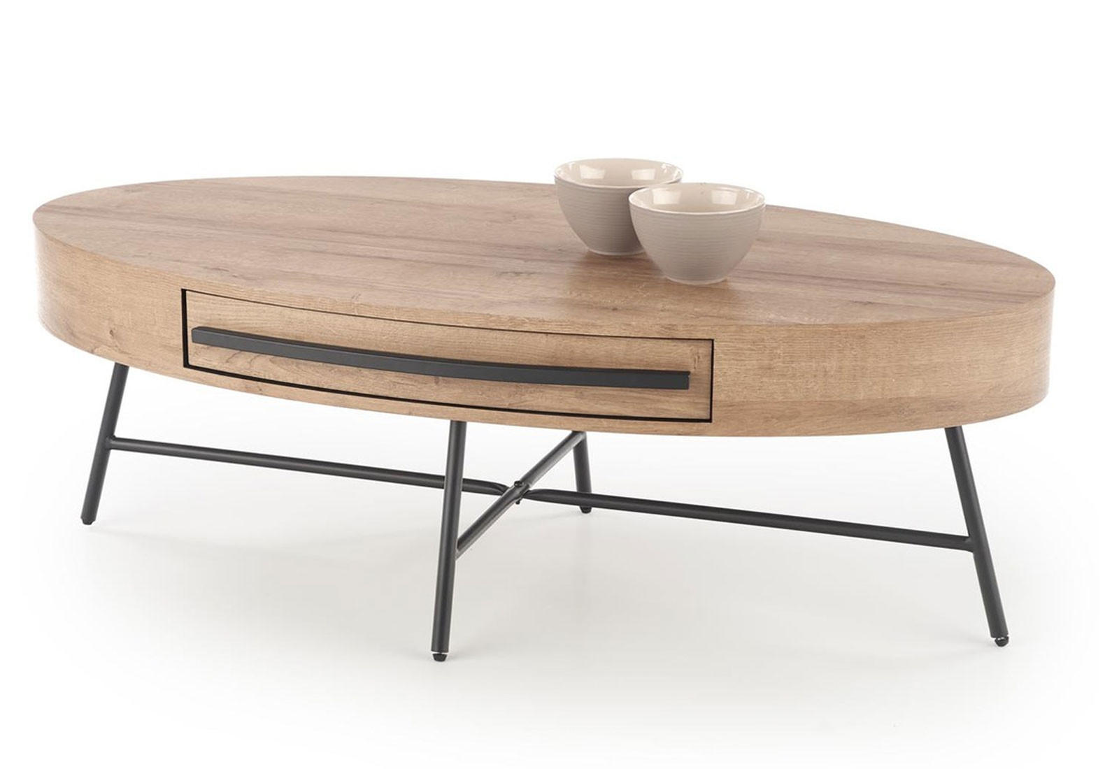 COUCHTISCH Carolina Eiche Gold / Schwarz 120 / 60 / 41cm - Eichefarben/Schwarz, Holz/Holzwerkstoff (41/120/60cm) - Feldmann-Wohnen