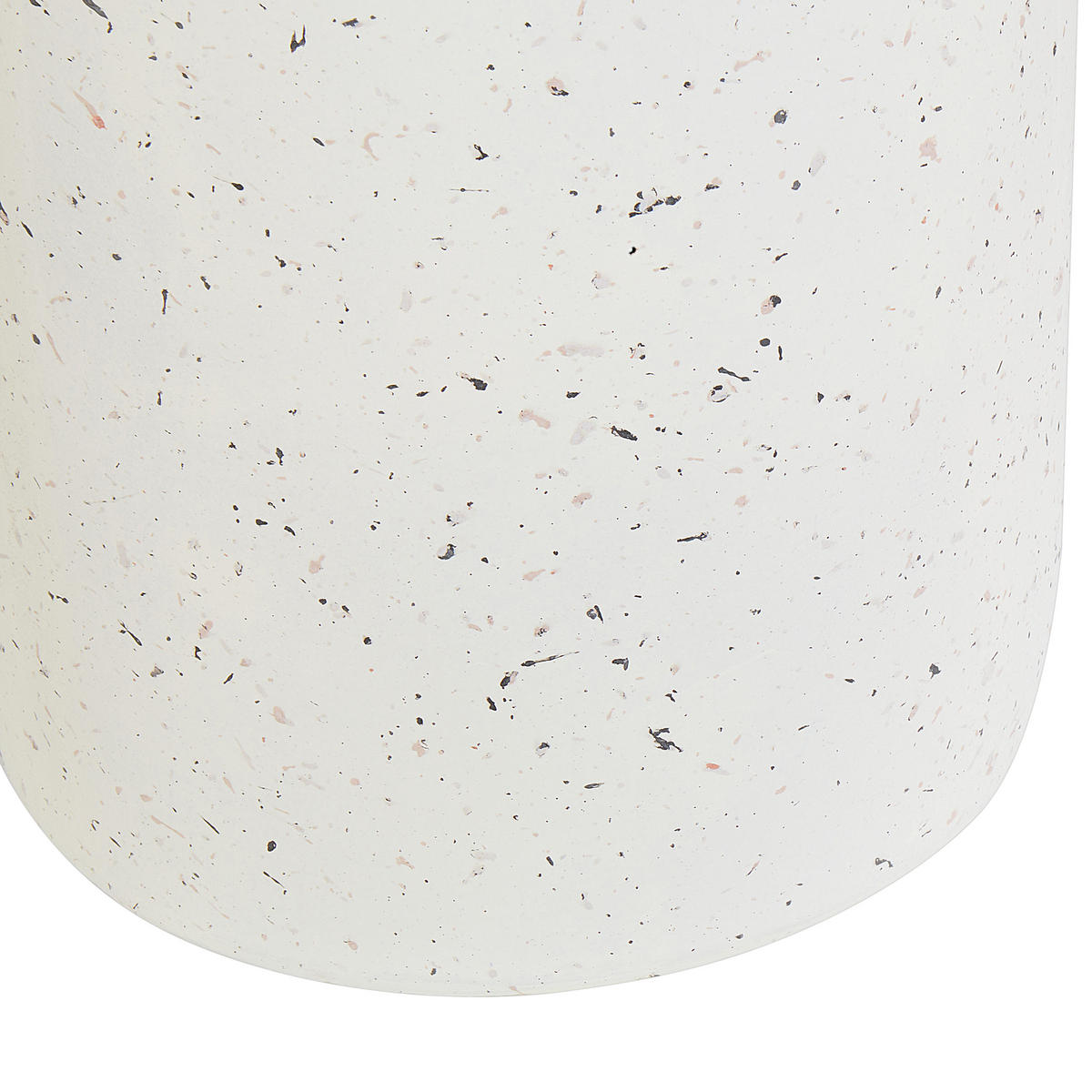 BEISTELLTISCH Beton Cremeweiß Terrazzo Optik rund 33 cm Cadini - Weiß, Stein (33/33/71cm) - Beliani