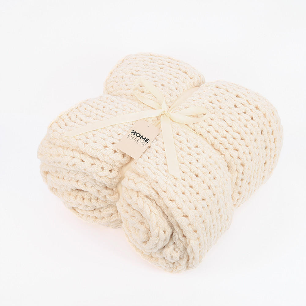 WEBDECKE LIAN - Farbe: Beige, Größe: 140 x 200 cm - Beige, Kunststoff (140/200cm) - Home Deluxe