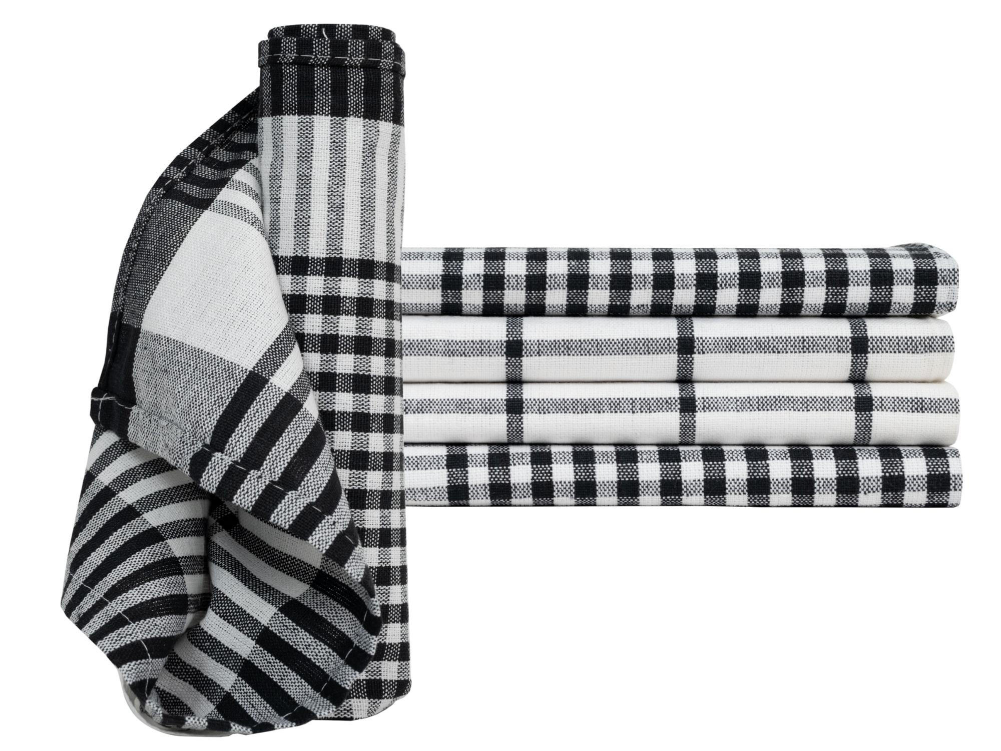 GESCHIRRTÜCHER 50x70 cm im 12er Set aus 100% Baumwolle, Küchentücher Schwarz Weiß - Weiß, Textil (50/70cm) - Carpe Sonno