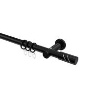 GARDINENSTANGEN-SET Platon Zoena 140 cm, 1-läufig, 20 mm Ø Schwarz - Schwarz, Metall (140cm) - INTERDECO