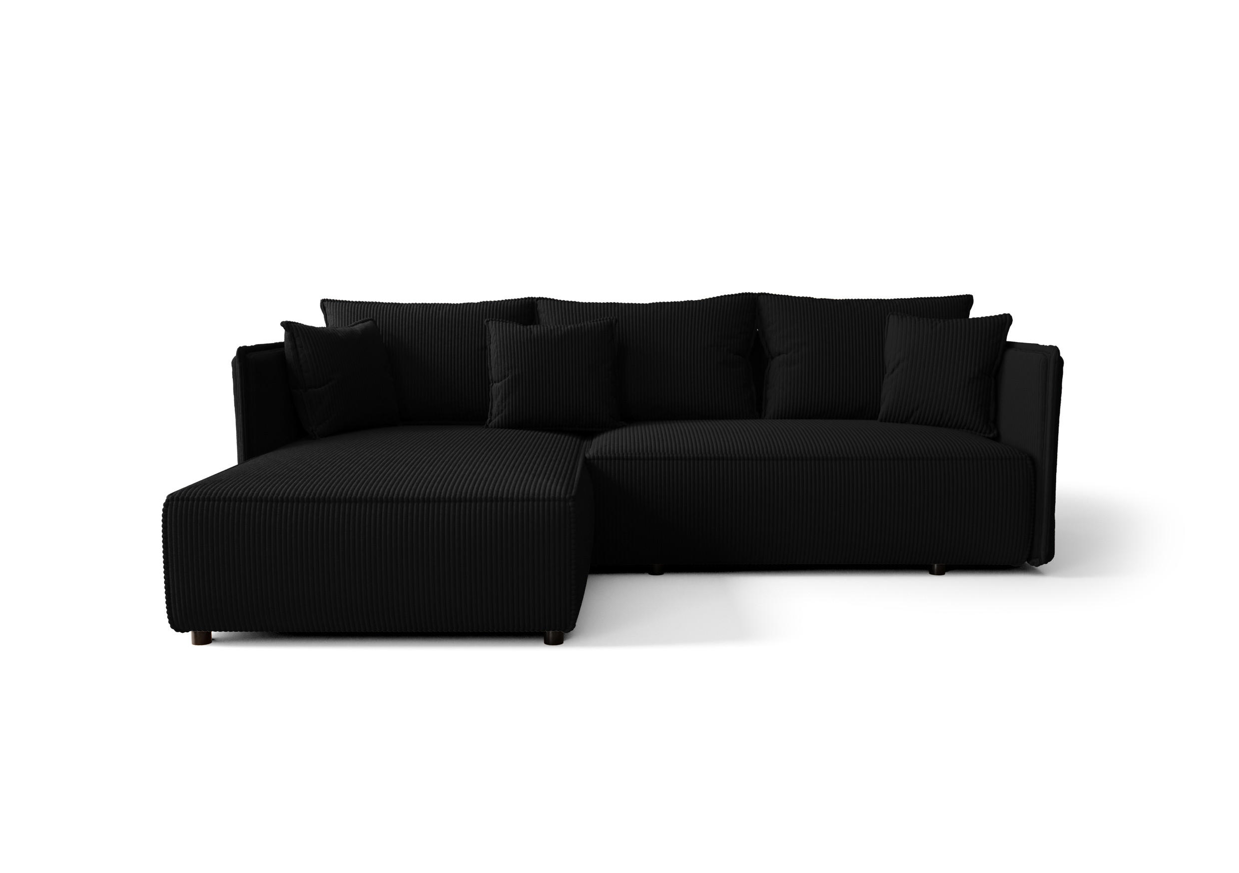 ECKSOFA mit Schlaffunktion MILANO L Poso 135 Links - Schwarz, Textil (245/185cm) - Bedante