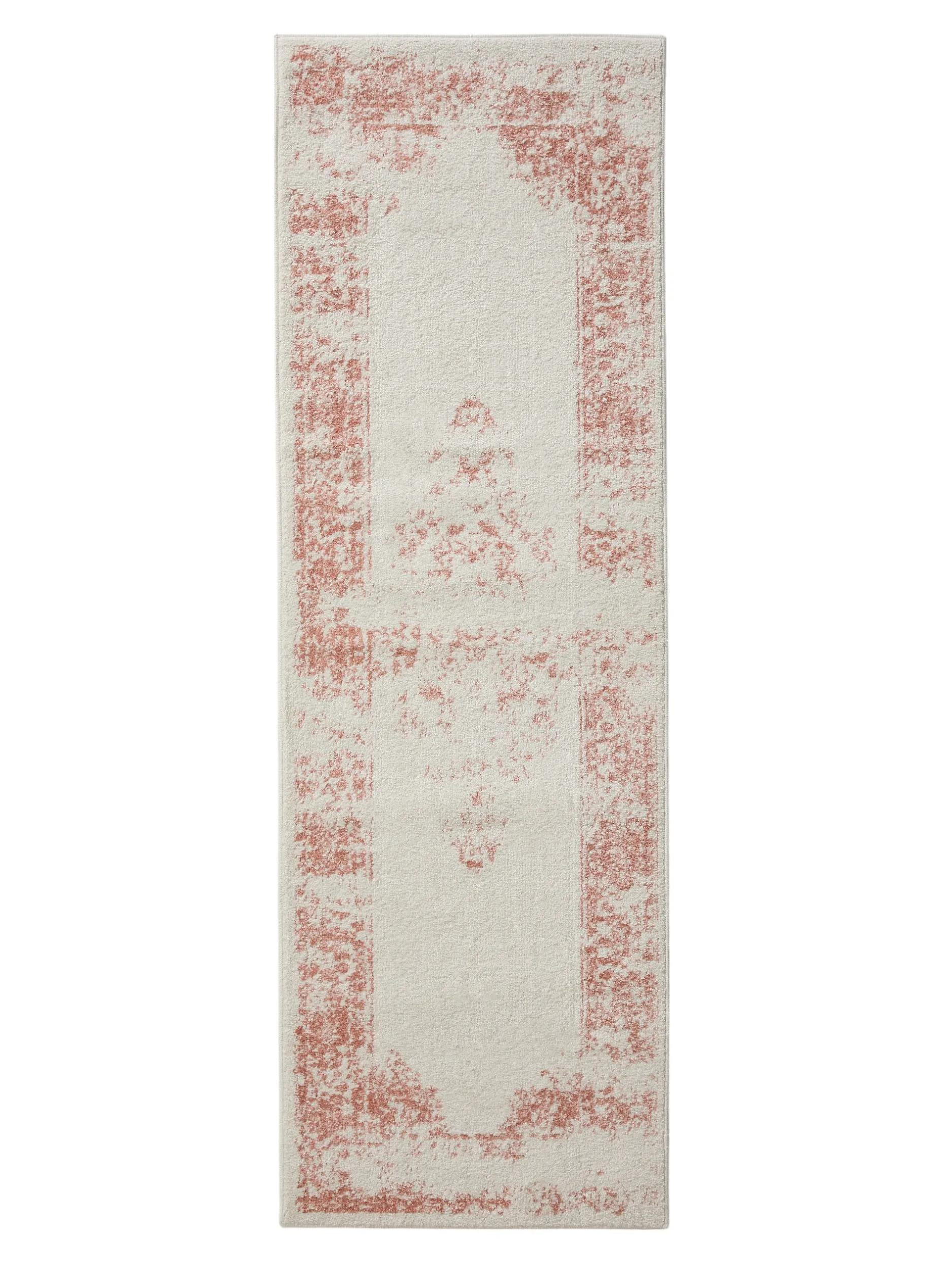 VINTAGE-LÄUFER Sia 80/240 cm - Creme/Rosa, Kunststoff (80/240cm) - benuta