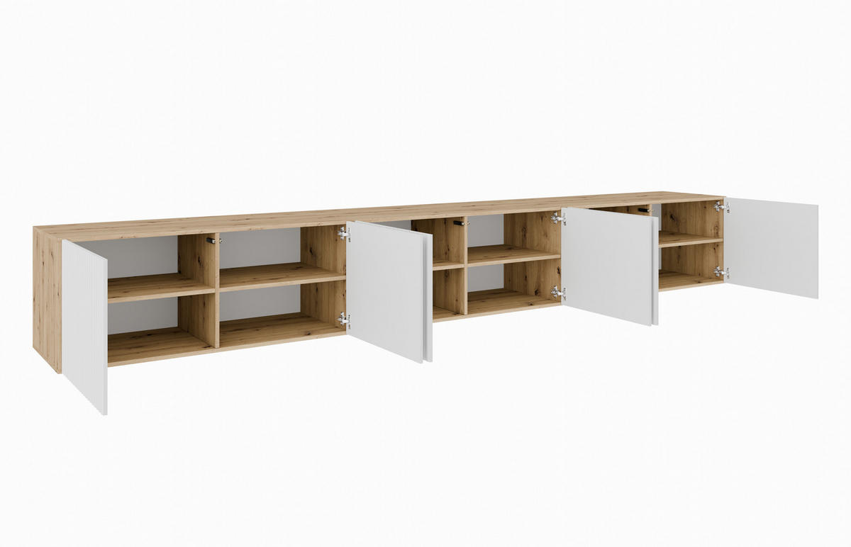 TV-SCHRANK NOE - Eiche Artisan/Weiß, Holzwerkstoff (300/41/40cm) - Meblini