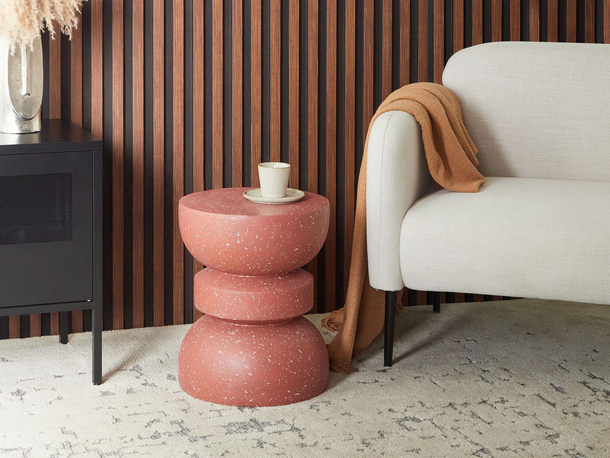 BEISTELLTISCH Rot Faliro - Rot, Naturmaterialien (37/37/45cm) - Beliani