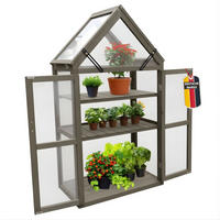 GEWÄCHSHAUS JAN Holz Farbe Grau 73/41/132 cm - Grau, Holz (40/132/70cm) - Coemo