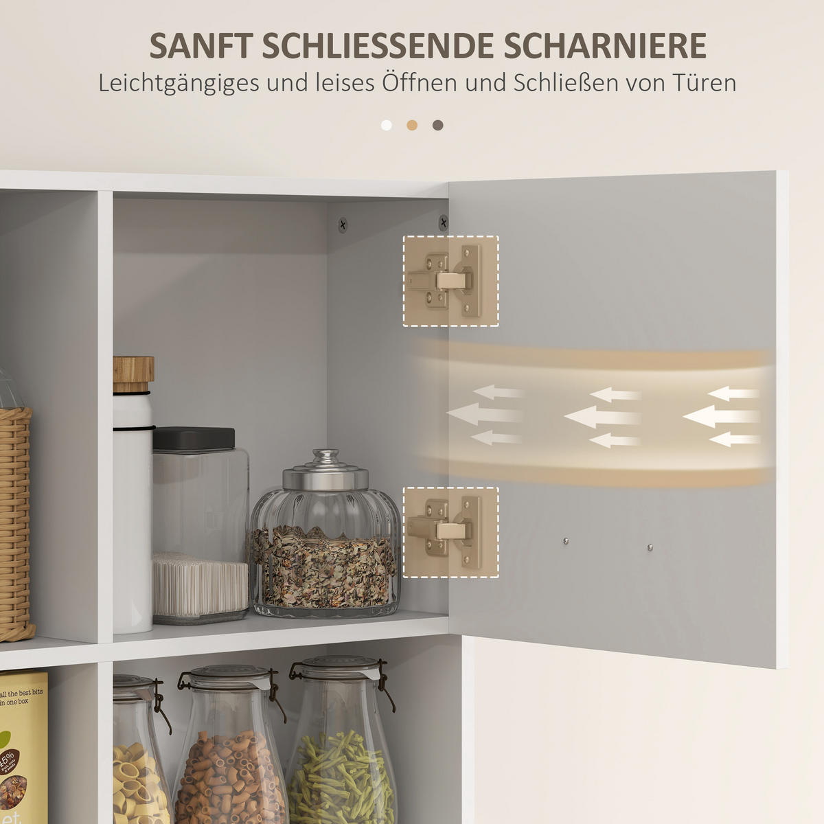 KÜCHENSCHRANK Hochschrank mit verstellbaren Regalen Schublade Weiß - Silberfarben/Weiß, Holzwerkstoff/Metall (35/180/80cm) - HOMCOM