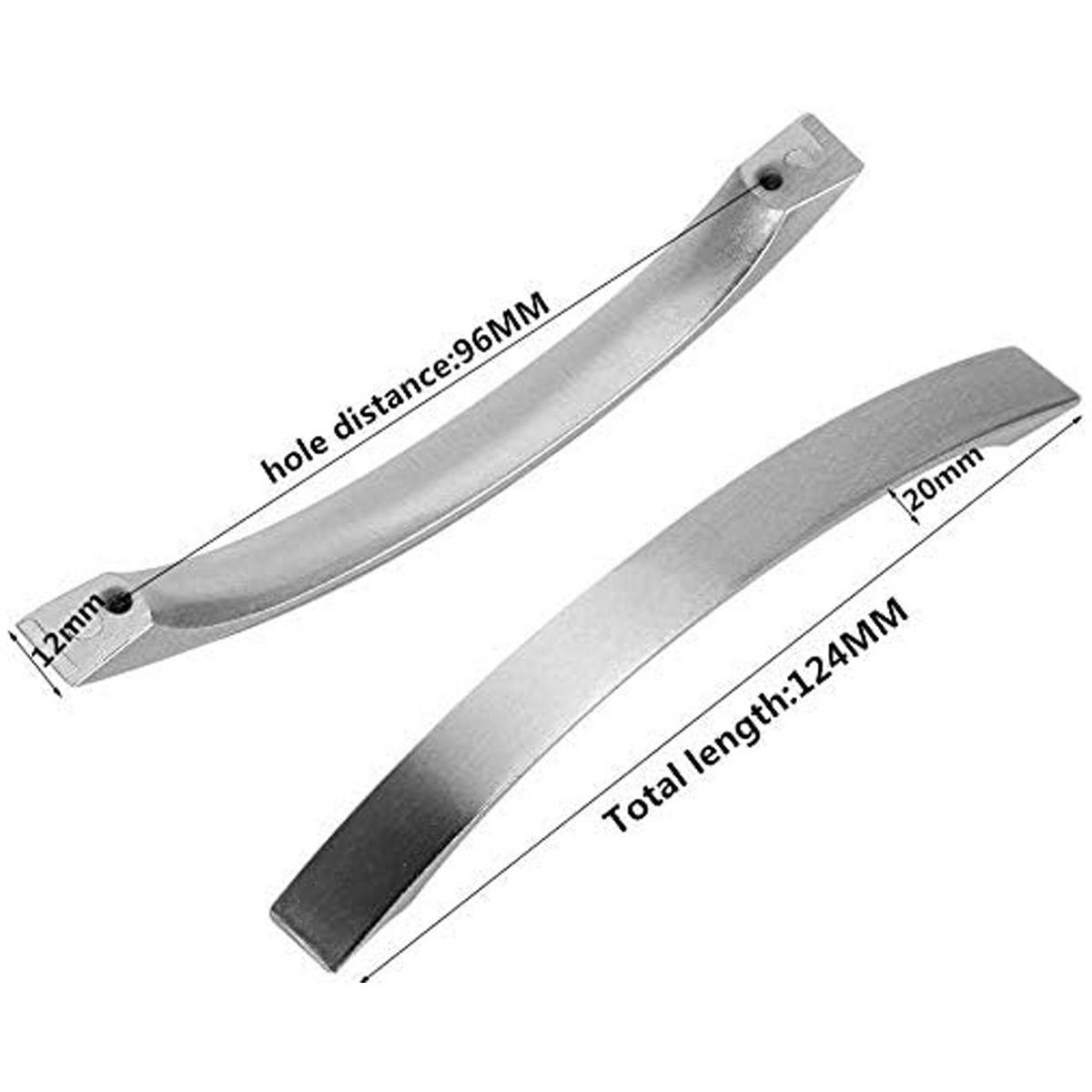 KÜCHENGRIFF Chrom 10er-Set Lochabstand 96 mm gebürstetes Nickel - Silberfarben, Metall (2/3/12.4cm)