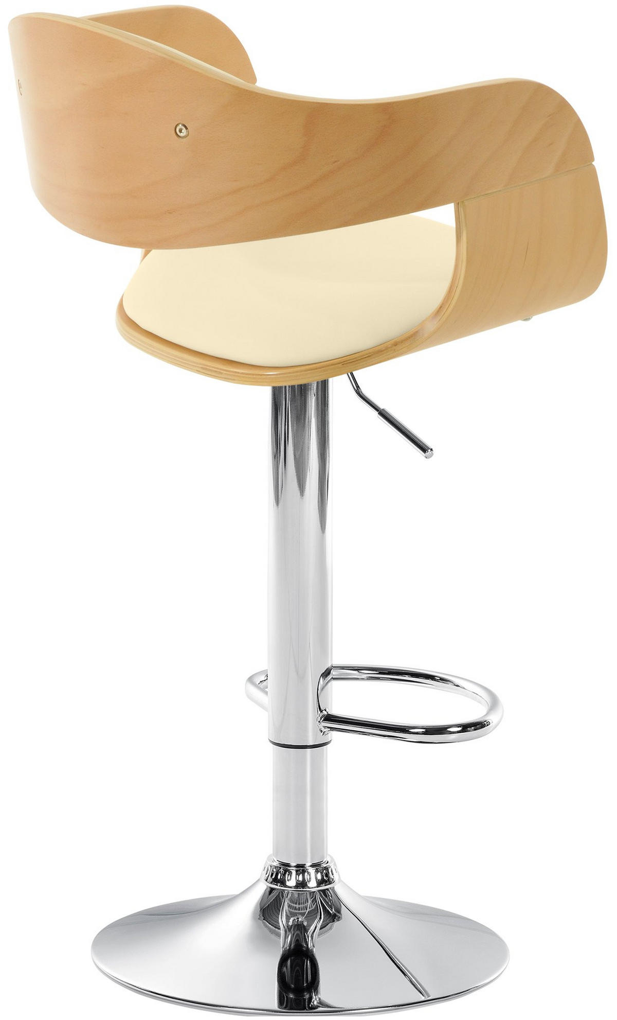 BARHOCKER Lederlook natura/creme - Eukalyptusholzfarben/Creme, Textil/Metall (50/88/48cm) - CLP