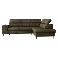 ECKSOFA Kadurin, Seite: Rechts - Dunkelbraun/Schwarz, Holz/Kunststoff (276/206cm) - MIRJAN24