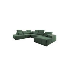 ECKSOFA Multifunktional Mindy X Stoff Verita Grün Rechts - Grün, Holz (359/300cm) - Kaiser Möbel