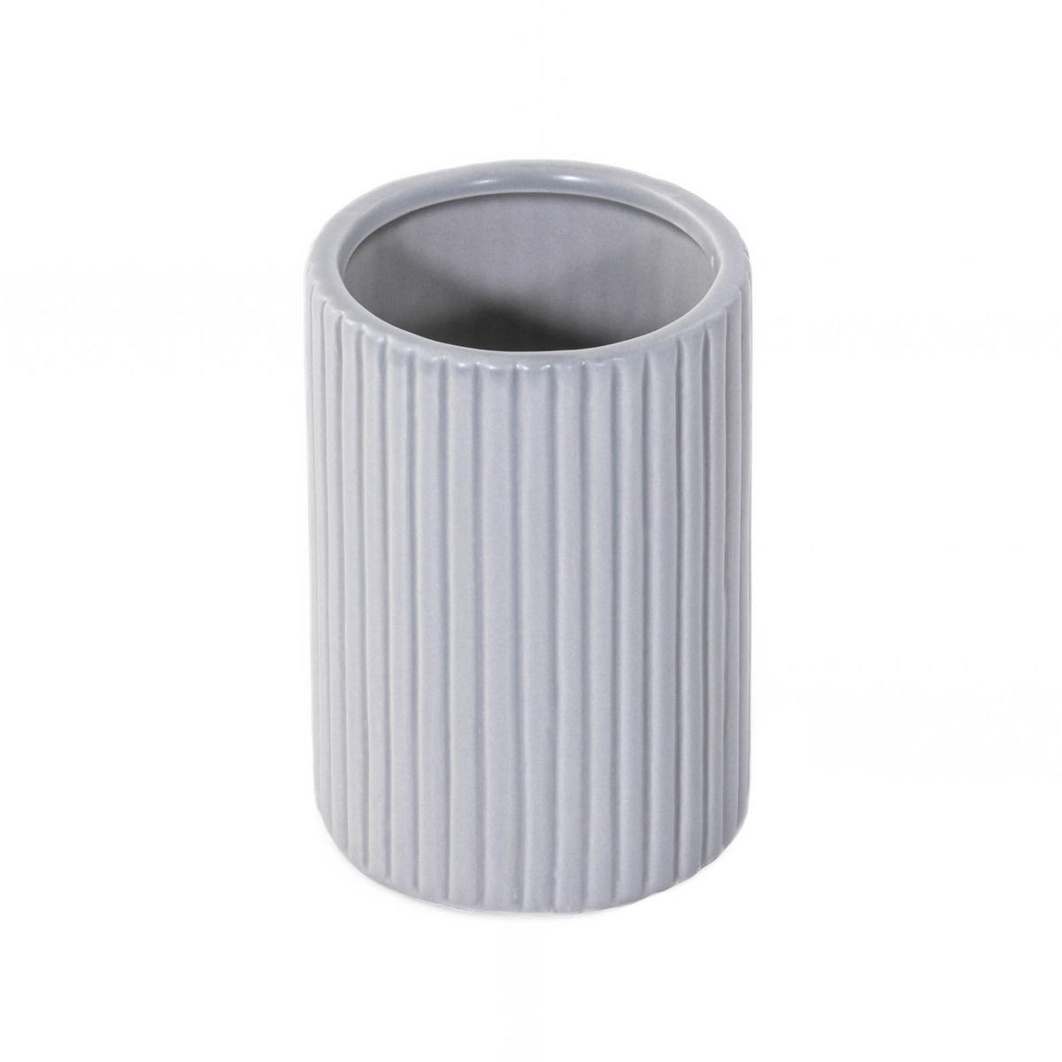 BADEZIMMERSET Keramik 4er-Set - Grau, Textil (21.5/8/24cm)