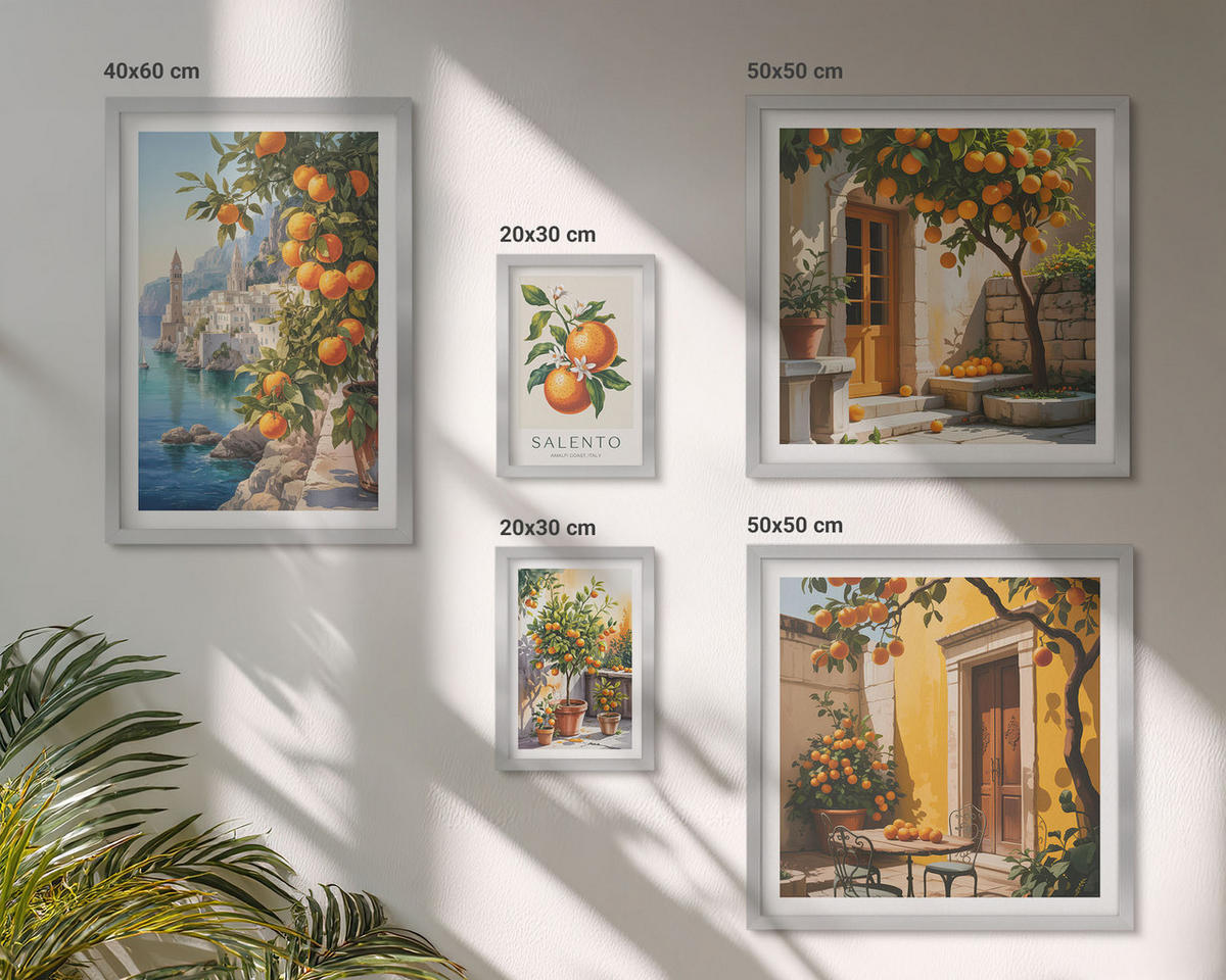 WANDBILDER 5er Set - 50x50 cm & 20x30 cm & 40x60 cm Silberner Rahmen - Stadtansichten von Gebäuden - Silberfarben, Kunststoff (40/60cm) - ArtPrintCave