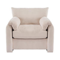 SESSEL 96/82/84 cm beige aus Chenille mit Armlehnenkissen - Beige, Textil (82/84/96cm) - OKWISH
