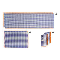 TISCHET 8-teilig, Baumwolle und PES (Polyester), navy und fluor SET FESTON - Blau, Textil (40/130cm) - RNT By Really Nice Things