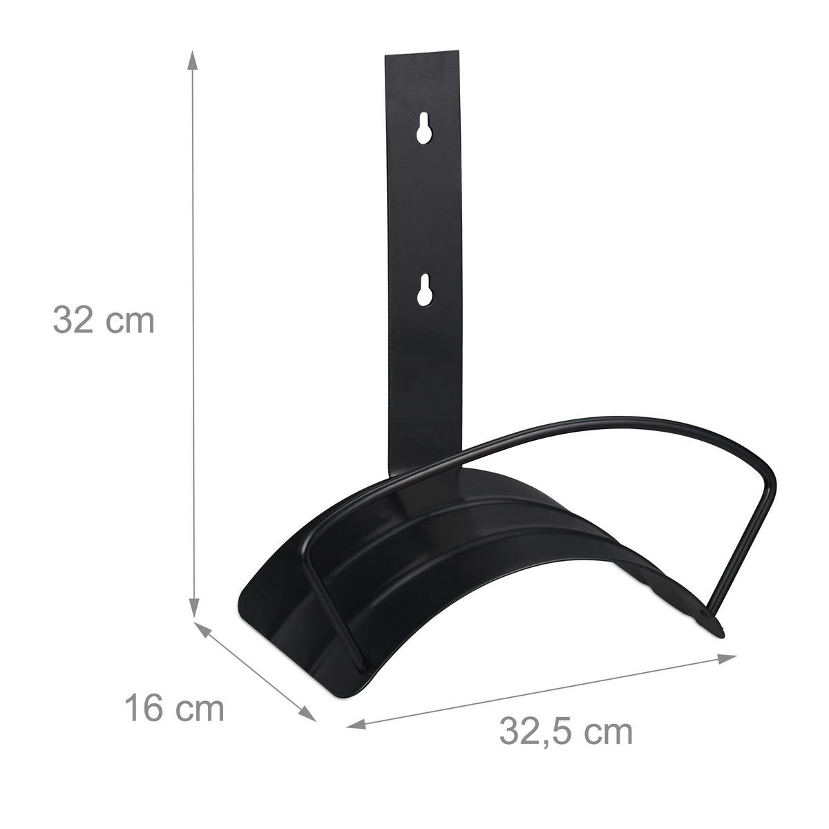 SCHLAUCHHALTER - Schwarz, Metall (32.5/32/16cm) - Relaxdays