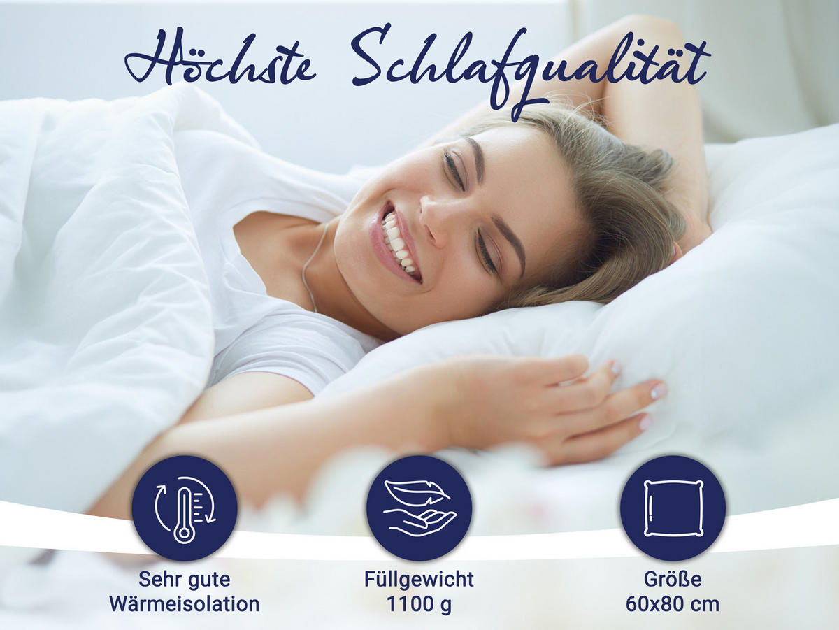 KISSEN, 80x80 cm, 80% Federn, 20% Daunen, Weiß - Weiß, Textil (80/80cm) - Zollner