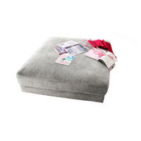 BIG HOCKER MADELINE Hellgrau Cord - Hellgrau, Textil (120/43/120cm) - KAWOLA