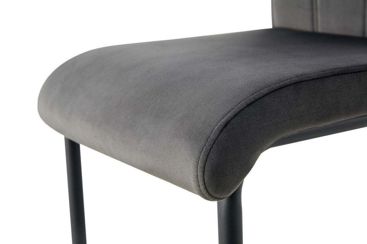 SCHWINGER-STUHL 2er Set Lyon Stühle in Anthrazit - gemütliches Design - B/H/T: 43x98x61 cm - Anthrazit, Textil (61/98/43cm)