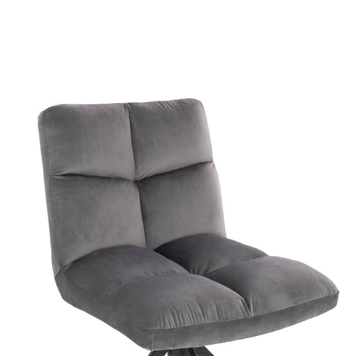 ESSZIMMERSTUHL NODA - Farbe: Hellgrau, Menge: 4 - Hellgrau, Textil/Metall (61/84/47cm) - Home Deluxe