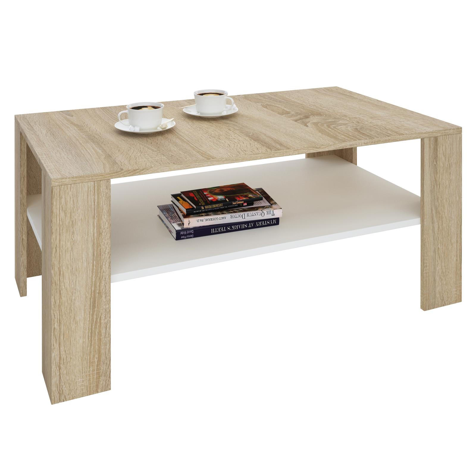 COUCHTISCH ANIMO - Weiß/Sonoma Eiche, Holzwerkstoff (60/100/44cm) - CARO-Möbel