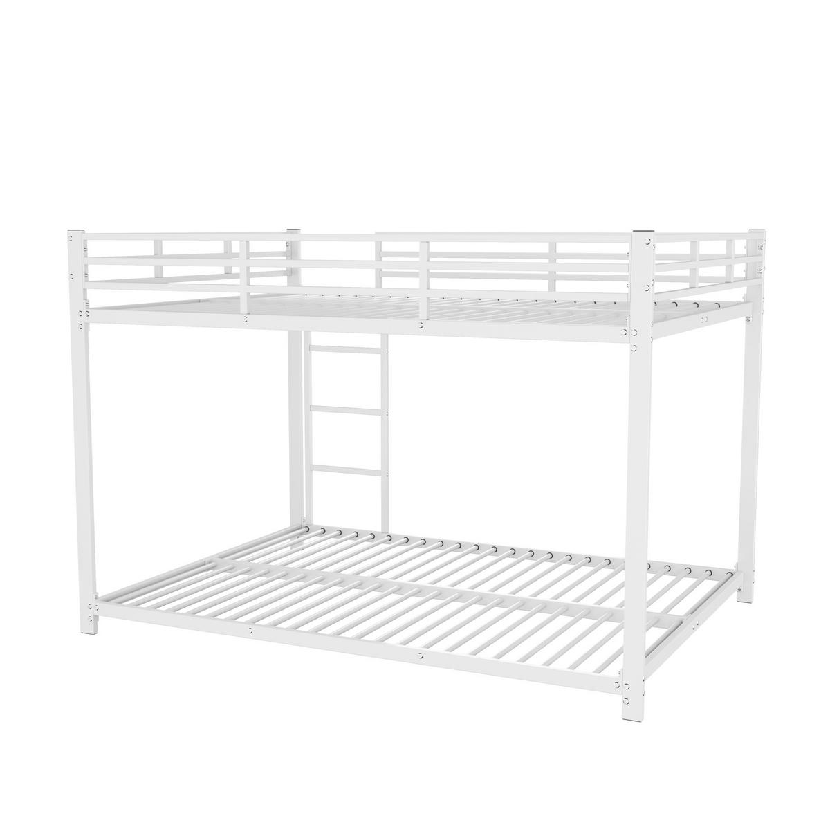 ETAGENBETT 140/200 cm aus Metall in Weiß – platzsparend und stabil - Weiß, Metall (140/200cm) - BEAOK