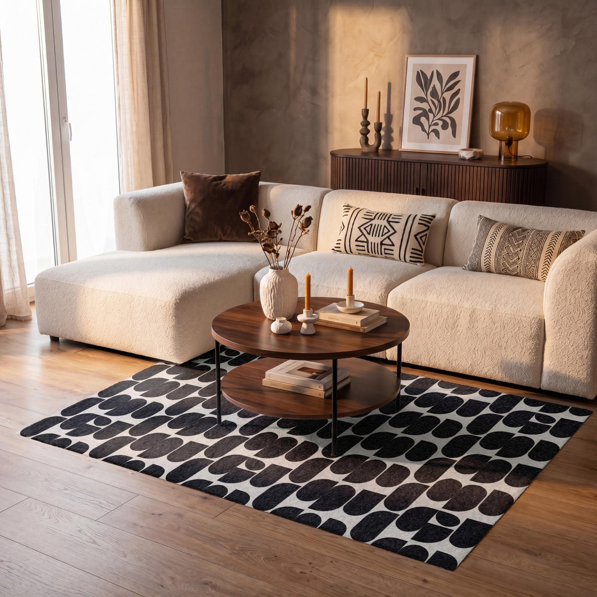 KOBERCE - Moderné - vzorované - čierne - 150x90 cm - čierna, textil/plast (150/0.4cm) - OnlyWow