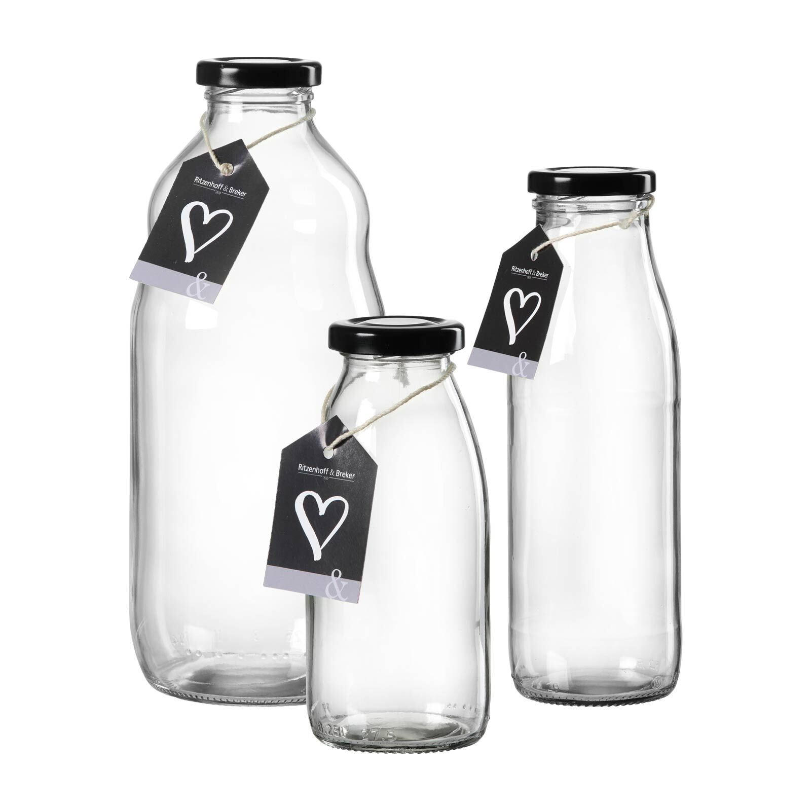 MILCHFLASCHEN-SET Mara transparent 3er Set - Transparent, Glas (2/2/2cm) - Ritzenhoff Breker