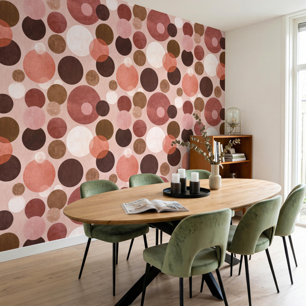 TAPETE - Kreise - Modern - Farbenfroh - 300x240 cm - Multicolor, Papier (300/240cm) - OnlyWow