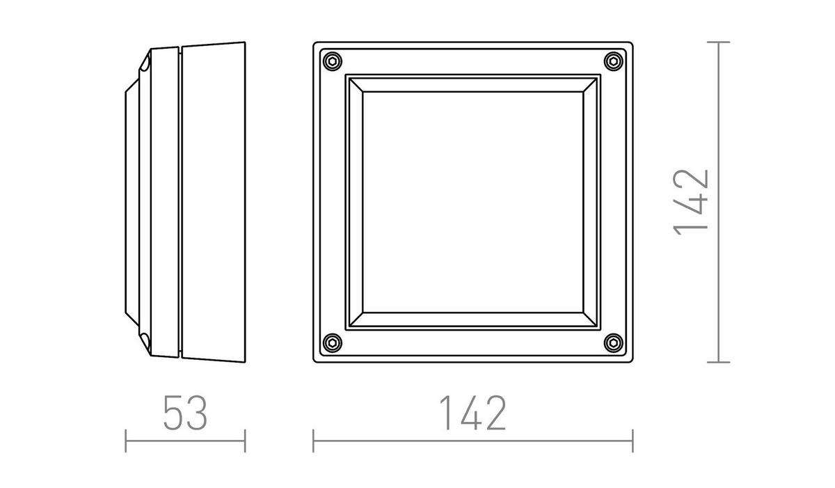 AUSSENLEUCHTE DELTA 145 Anthrazitgrau 9 W IP54 - Grau, Metall (142/142/56cm) - Rendl