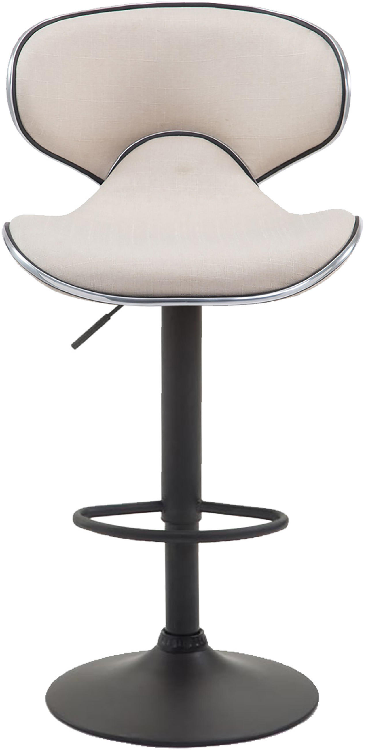 BARHOCKER Stoff creme - Creme/Schwarz, Textil/Metall (46/88/49cm) - CLP