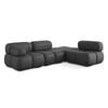 ECKSOFA Rechts Kunstleder Grau - Beige/Schwarz, Leder/Kunststoff (285/190cm) - Makamii
