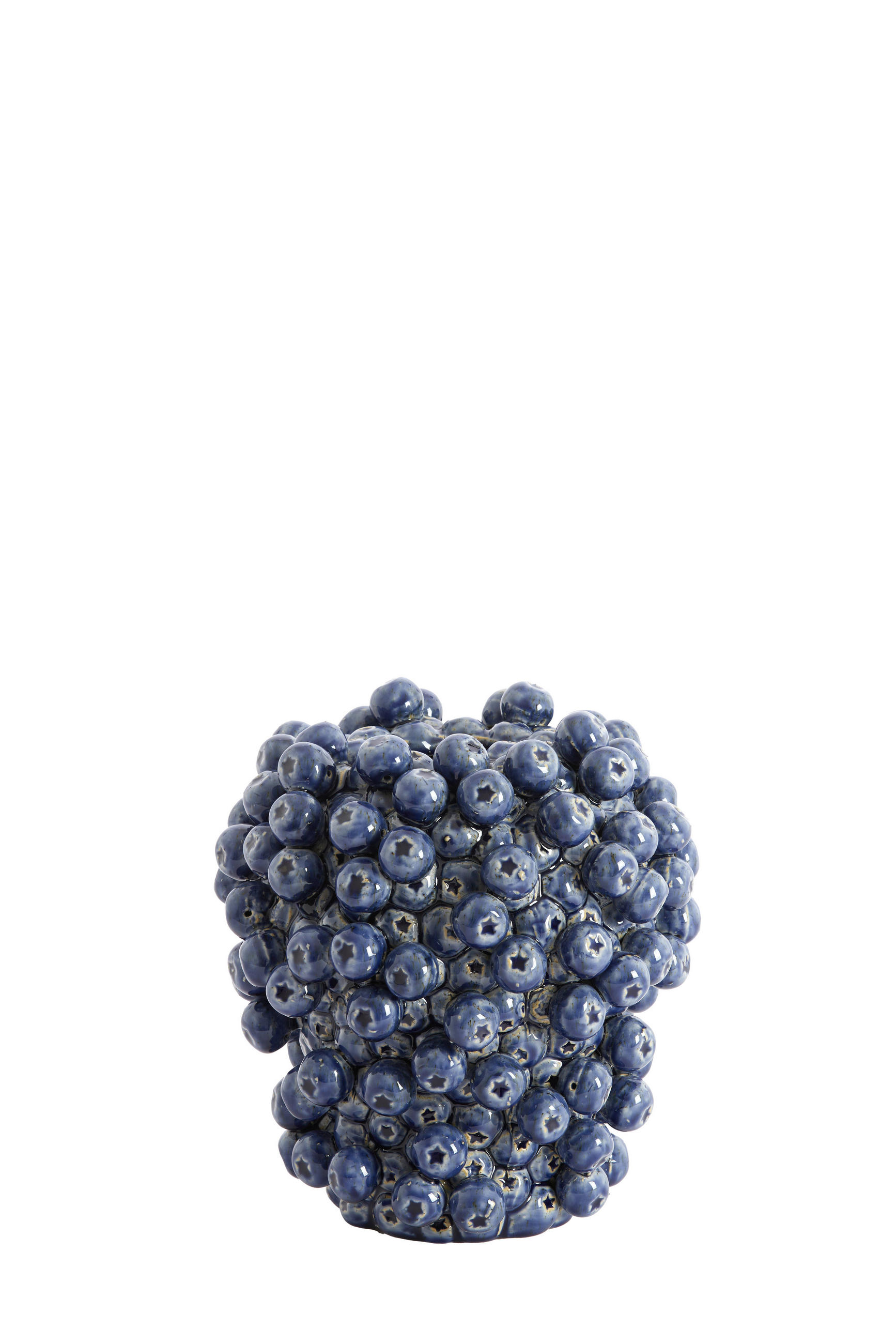 VAZE Berries Blau 20/20/22.5 cm - Blau, Keramik (22.5cm) - Light & Living