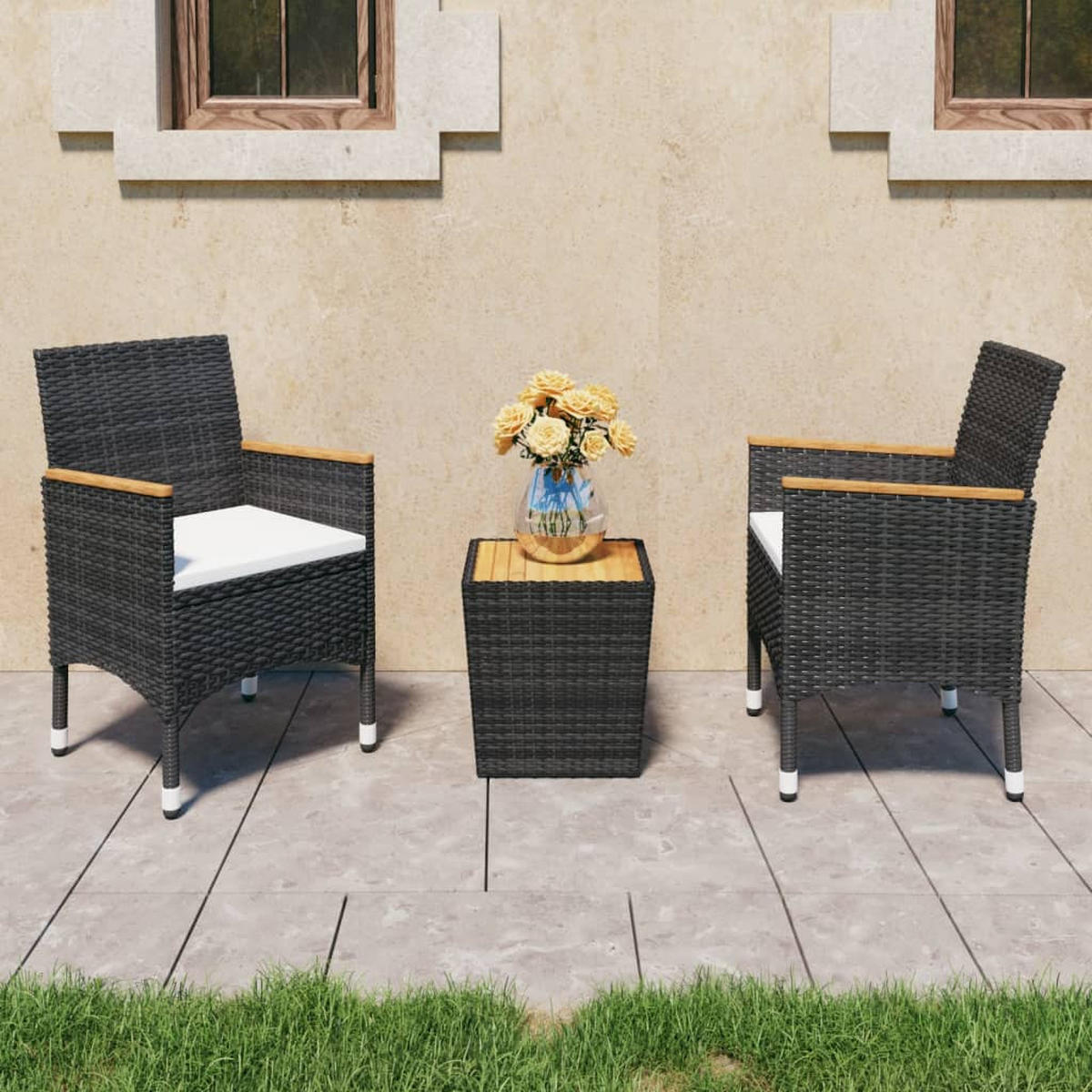 GARTENSET Yalowitz 3-teilig - Schwarz, Metall - Nettlife
