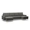 U-SOFA MIT SCHLAFFUNKTION ELMA, Dunkelgrau - Dunkelgrau, Textil (294/92/140cm)