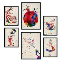 POSTER Set Mit 6 Von Alicia Und Dem Kleinen Prinzen Sammlung A3 & A4 Schwarzer Rahmen - Schwarz, Papier (29/3cm) - Nacnic