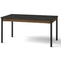 ESSTISCH Piano, Ausziehbarer Tisch 160/240, Mattschwarz + Warmia-Nussbaum - Dunkelbraun/Schwarz, Holzwerkstoff (90/160/77cm) - Beautysofa