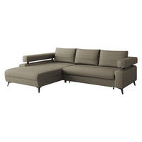ECKSOFA Rosa, Seite: Links OT-2R - Schwarz/Braun, Holz/Textil (265/184cm) - MIRJAN24