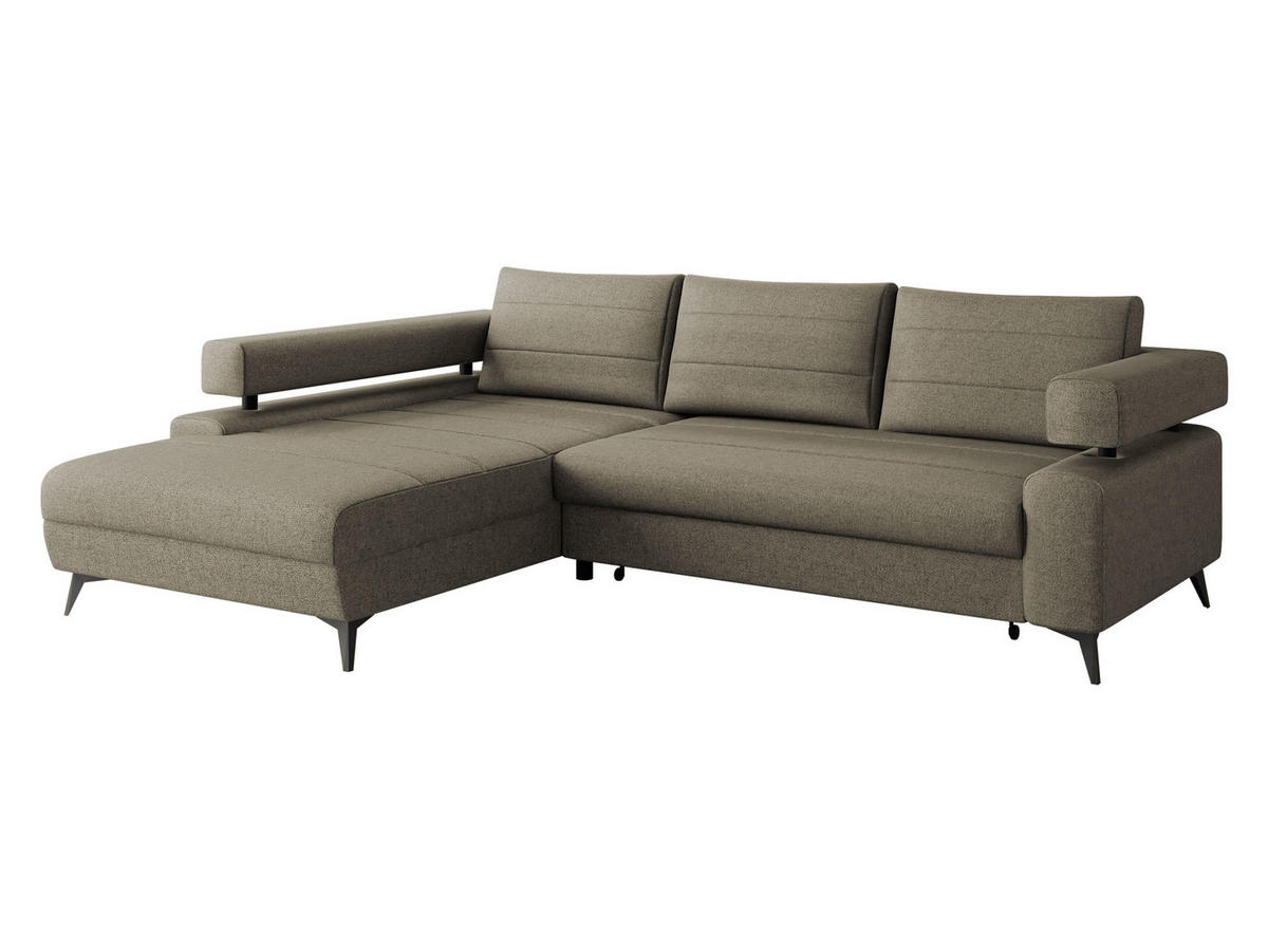 ECKSOFA Rosa, Seite: Links OT-2R - Schwarz/Braun, Holz/Textil (265/184cm) - MIRJAN24