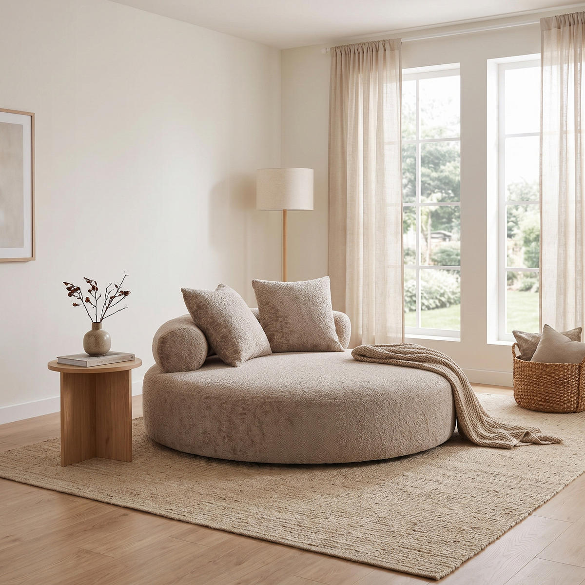 SOFFA Cairo 160 x 160 x 60 cm – naturfärgad - Naturfärgad, Textil (160/60/160cm) - ebuy24