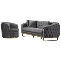 SITZGARNITUR Fairy Grau Stellvariante:3+1 - Grau, Holz (240/70/100cm) - Villa Möbel