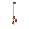 GALERIELEUCHTE Echos 3-flammig Braun Ø 18cm - Schwarz/Braun, Glas (18/18/20cm) - s.luce