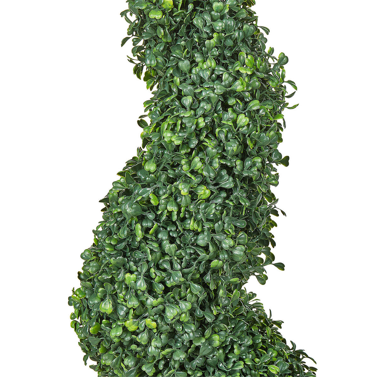 KUNSTPFLANZE im Blumentopf 120 cm Grün/Schwarz Boxwood Spiral Tree - Schwarz/Grün, Kunststoff (120cm) - Beliani