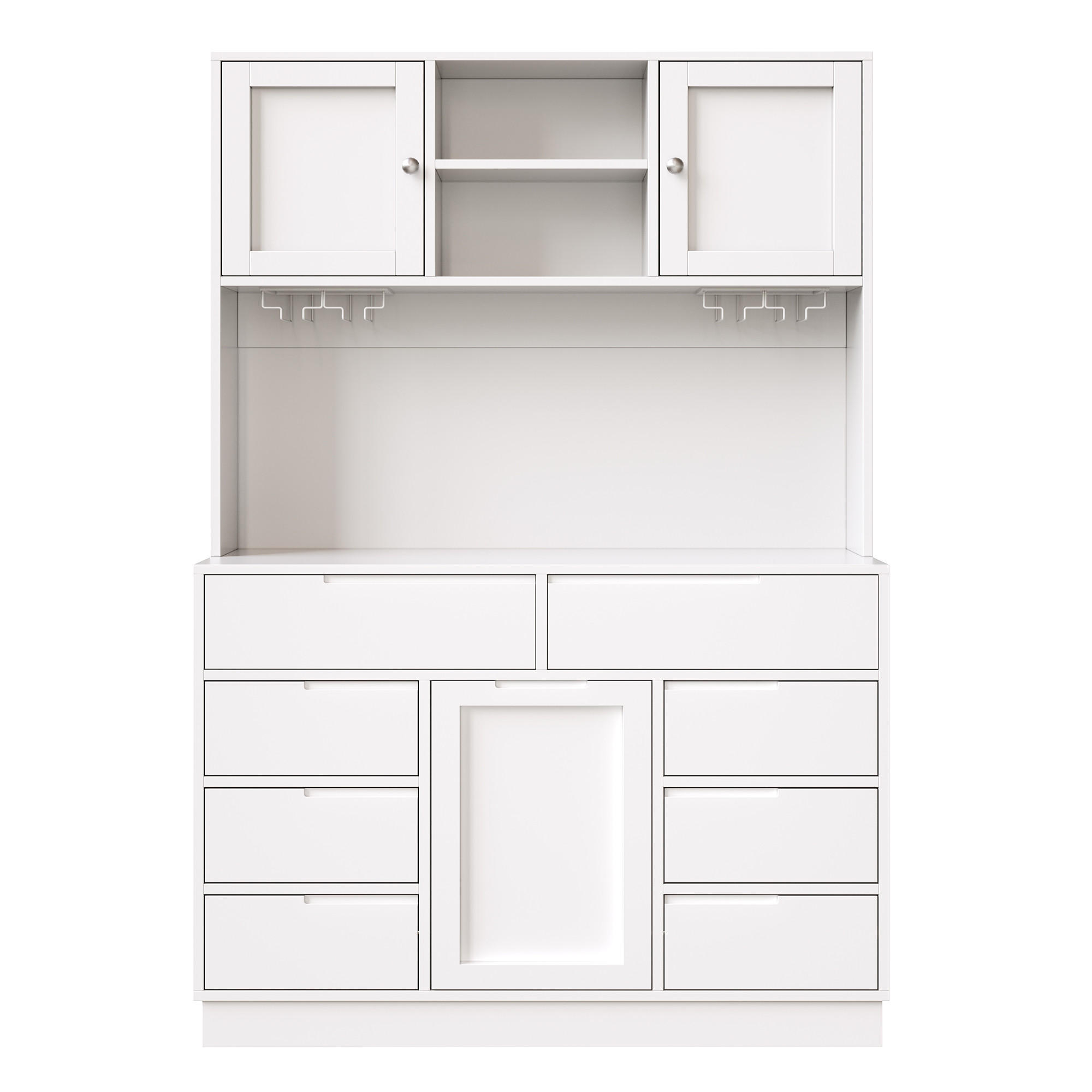 BUFFETSCHRANK Weiß 120/40/183.5 cm - Weiß, Holz (120/183.5/40cm) - PANGIVO