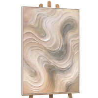 GEMÄLDE Sanfte Strömung Schattenfugenrahmen Beige 120x80 cm - Beige, Holz (120/80cm) - YS-art gallery